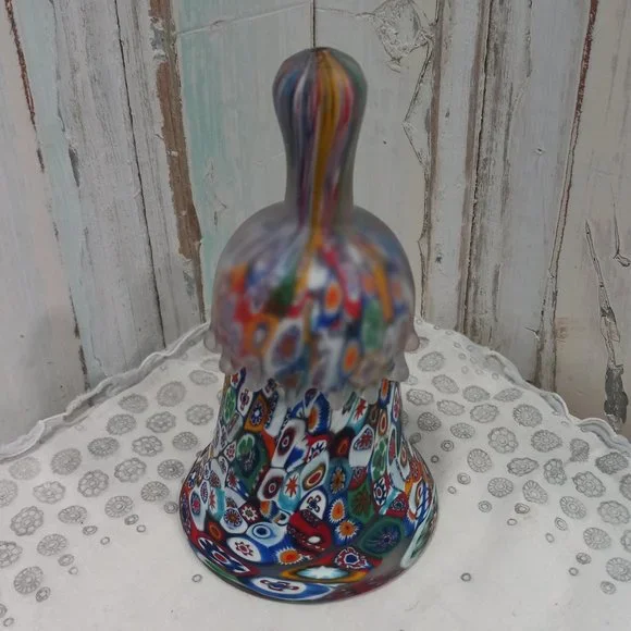 Vintage Murano Millefiori & Frosted Glass Bell